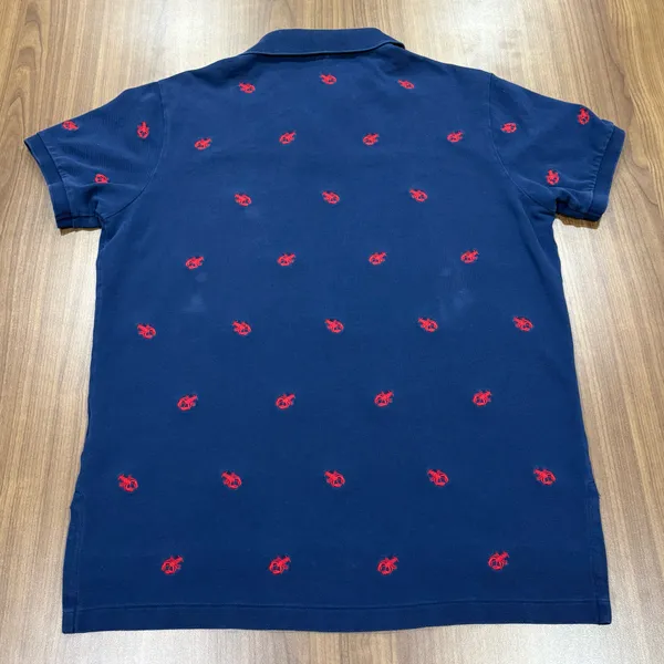 Polo Ralph Lauren Lobster Polo Shirt Mens Large Custom Fit Blue Embroidered AOP - Image 3