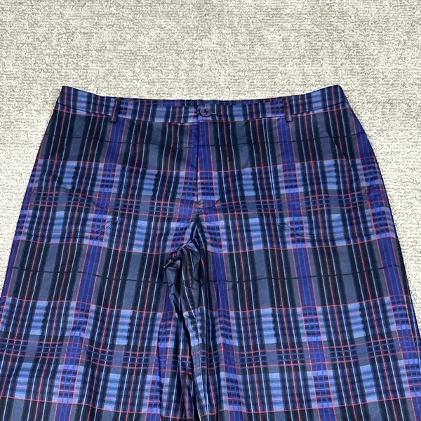 The Kit Tracee Pants Womens 18 Wide Leg Plaid Purple Black Red Organic Cotton - Image 2