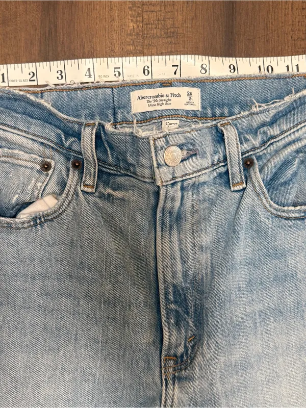Abercrombie & Fitch The‎ 90s Straight ultra High Rise Curve Love Boot Cut 26 - Image 3