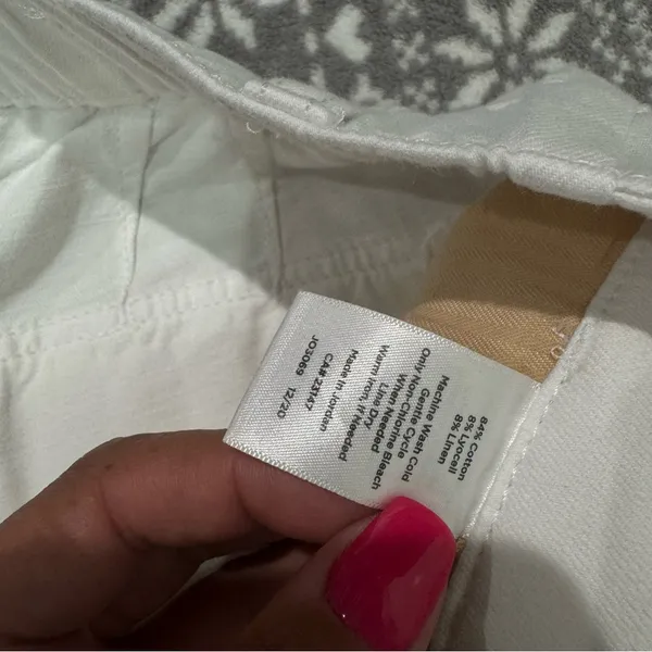 New‎ Talbots White Cargo Crop Chino Straight Leg Supersoft Size 8 Minimalist - Image 5