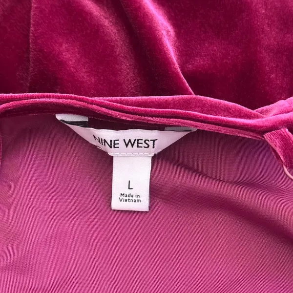 Whimsigoth Coquette Velvet Lace‎ Trim Cami Tank Top Womens L Pink Gothic - Image 3