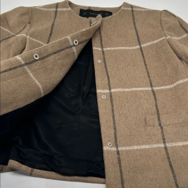 Zara Beige Wool  Jacket with Silver Hardware bust 34 length 20 - Image 11