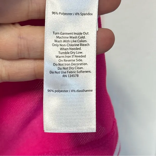 Vineyard Vines athletic sleeveless pink and white striped polo size medium - Image 5
