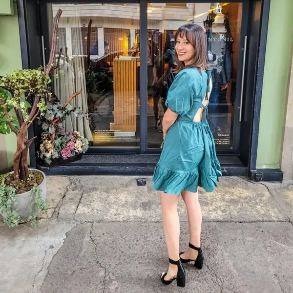 Peter Som X RTR Green Puff Sleeve Dress Size 4 - Image 2