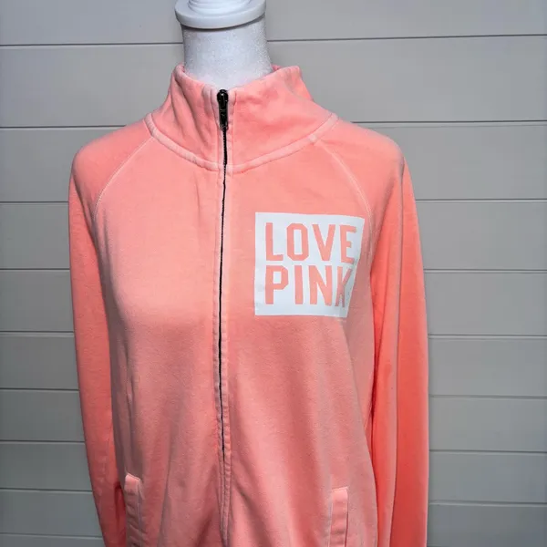Victoria's‎ Secret PINK Full Zip Athletic Jacket Orange Size M - Image 4