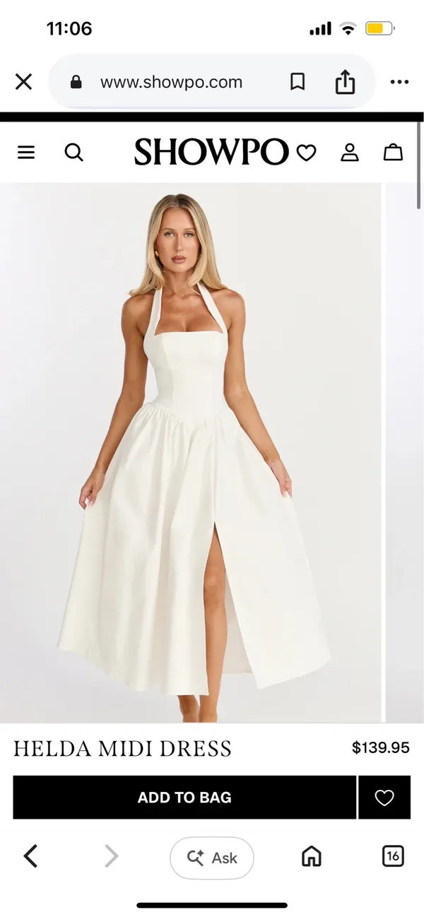 New Showpo Helda Midi Dress Halter Tie Neck Corset Panel Dress Size XS MSRP $139 - Image 3
