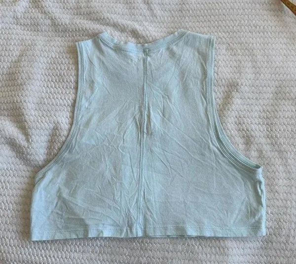 DSG Light Blue Crop Top Tank - Sleeveless Leisurewear - Image 2