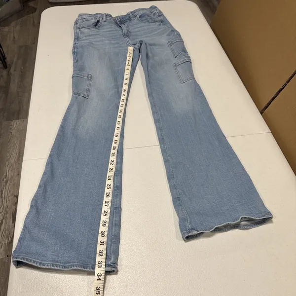 American Eagle Jeans Mid Rise Kick Boot Stretch Cargo Pockets Womens 8 L 30x33.5 - Image 13