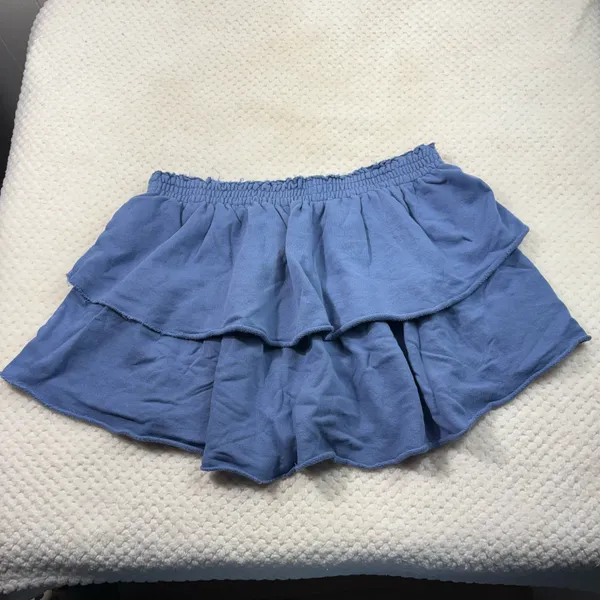 Aerie Periwinkle Blue Terry Fleece Layered Mini Lounge Skirt XL Comfy Travel - Image 5