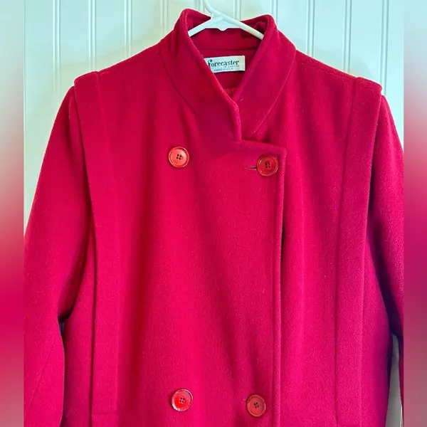Pendleton OF Boston women 82% VTG Red peacoat U S A. - Image 4