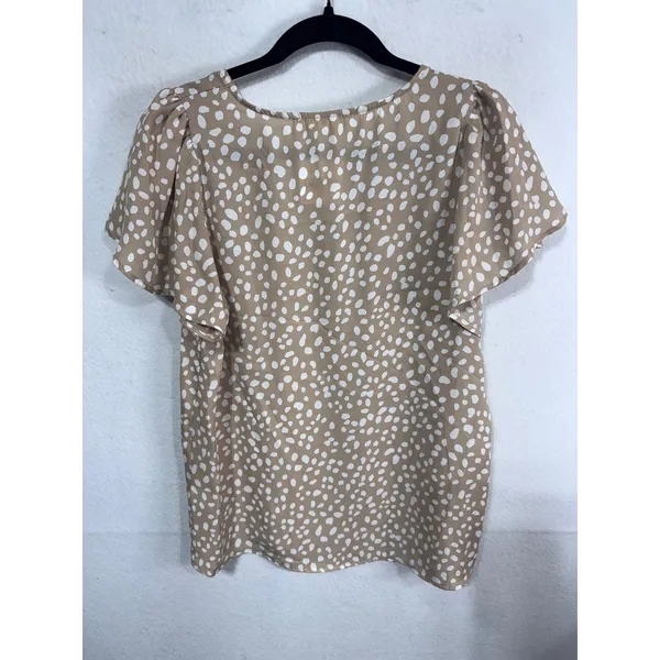 Vine & Love Polka Dot‎ Flutter Sleeve Boho Cottagecore Blouse USA Made Women's M - Image 7
