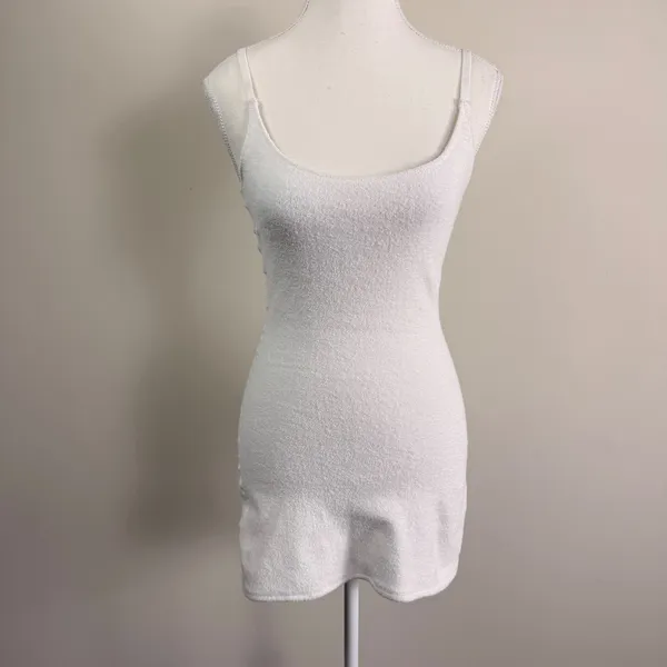 SKIMS Terry Cloth Mini Dress Marble White AC-DRS-0404 Small NWT - Image 3