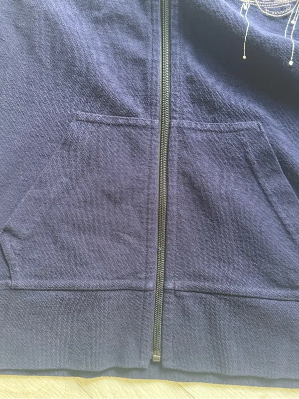 American Giant Full Zip, Embroidered Planet Sweatshirt Hoodie Navy Womens XL - Image 9