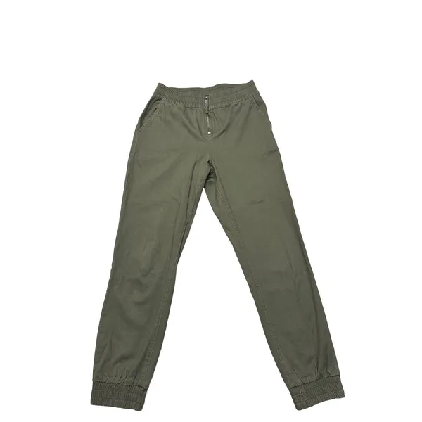 RD Style Women's Small Green Jogger Pants Zipper Waist Activewear EUC - Image 2