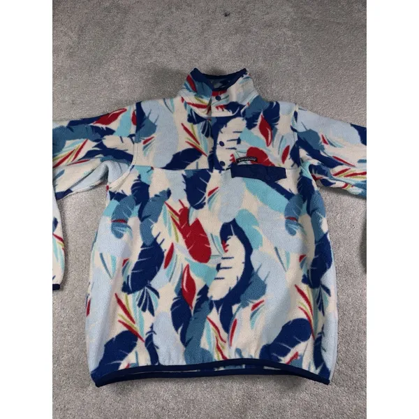 Patagonia Synchilla Snap T Fleece Pullover Women's Small Feather Dance Print - Image 3