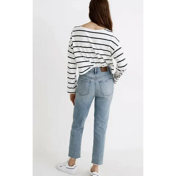 Madewell Jeans Womens 23 Blue The Perfect Vintage Crop Fray Hem Denim‎ Stretch - Image 2