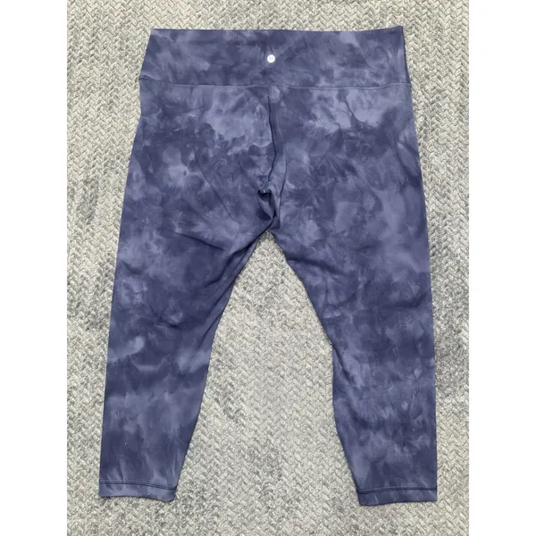 lululemon Women's Align High-Rise 25 Tie Dye Blue Stretch Knit Yoga Leggings 20 - Image 5