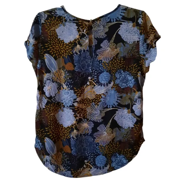 H&M Floral Short Sleeve Blouse Size 4 - Image 3