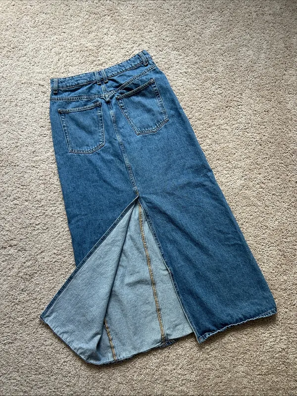 Mango long denim high waist skirt. S - Image 7