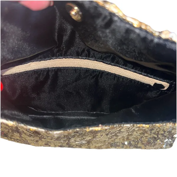 Victoria's Secret Angel Gold Sequin Foldover Clutch‎ Cosmetic Bag NWT Gold Glam - Image 10