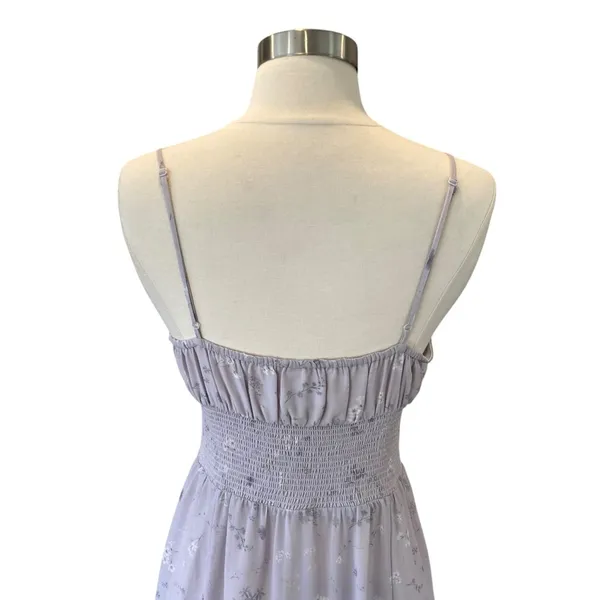 Aritzia Wilfred Genoa Midi Dress In Lilac Floral With Slit Leg - Image 7
