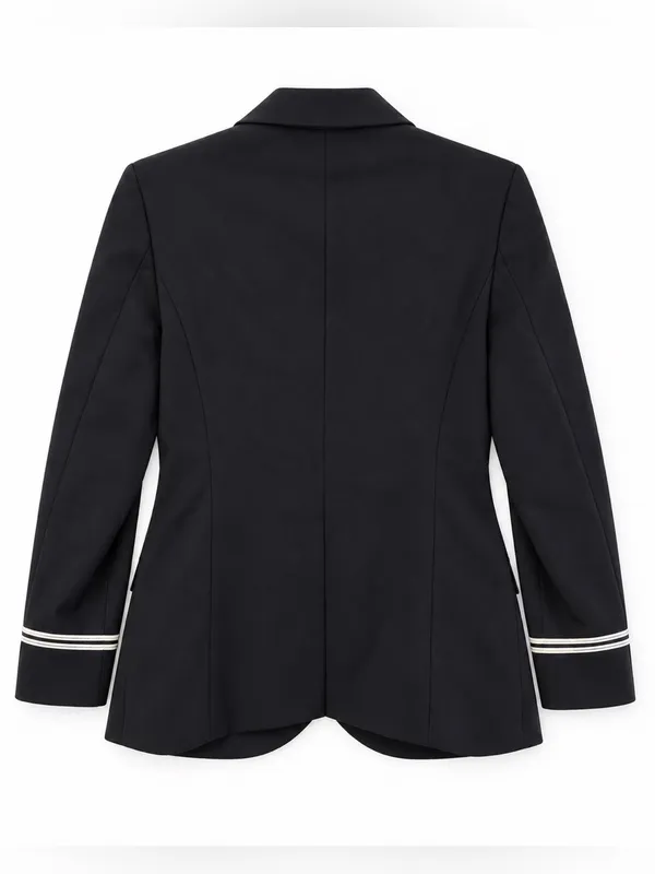 United Airlines Flight Attendant Blazer Fourmy Cintas Women 4 Tall Wool Blend - Image 3