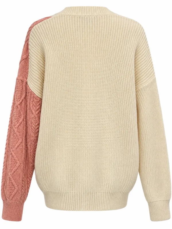 Umgee Colorblock Textured Knit Sweater Size Large - Image 3