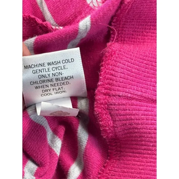 Banana Republic Pink White Striped Shawl Collar‎ Pullover Sweatshirt Women L - Image 8