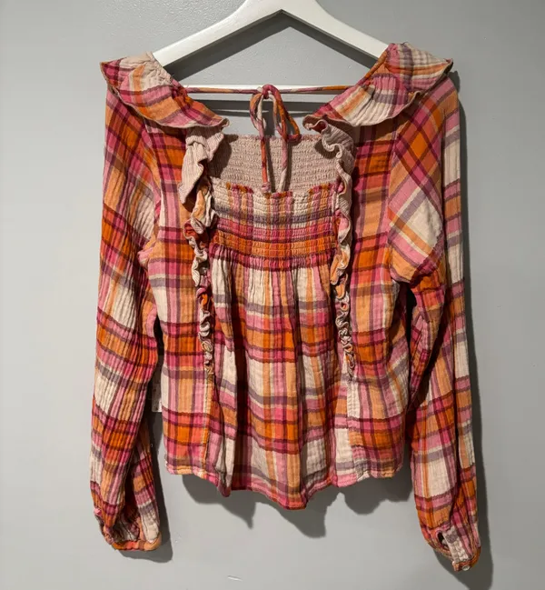 Plaid Ruffle Blouse - Image 6