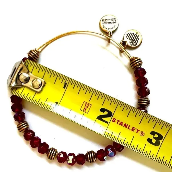 ALEX AND ANI red and gold tone beaded bracelet - Image 5