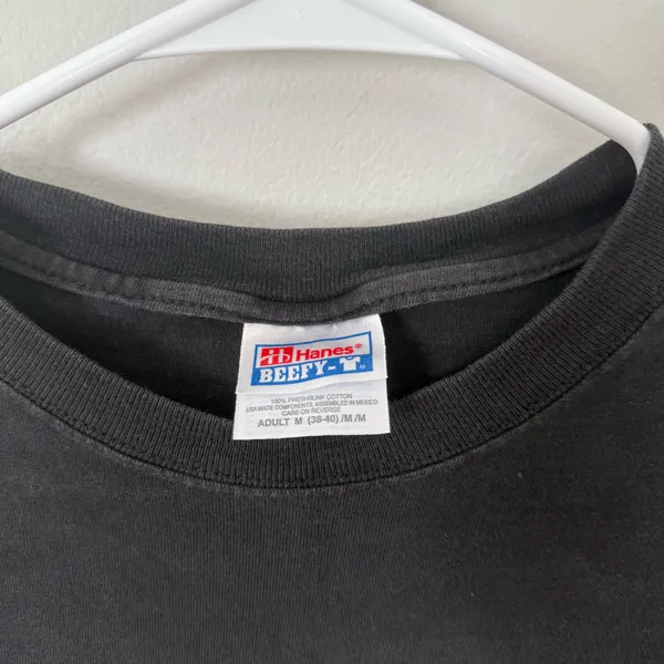 Vintage Hanes Beefy-T Embroidered Long Sleeve Shirt Y2K - Image 3