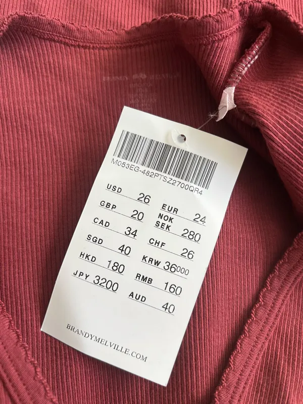 Brandy Melville Ribbed Long Sleeve - One Size - Image 3