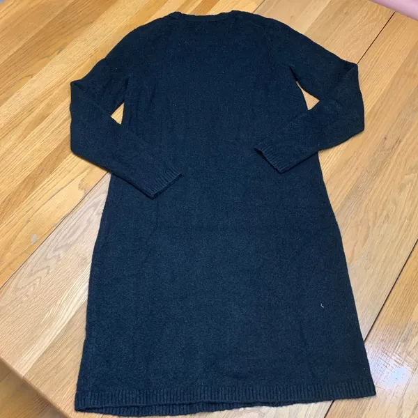 J.Crew Womens Black Long Sleeve Wool‎ Blend Crewneck Knit Sweater Dress Small - Image 5