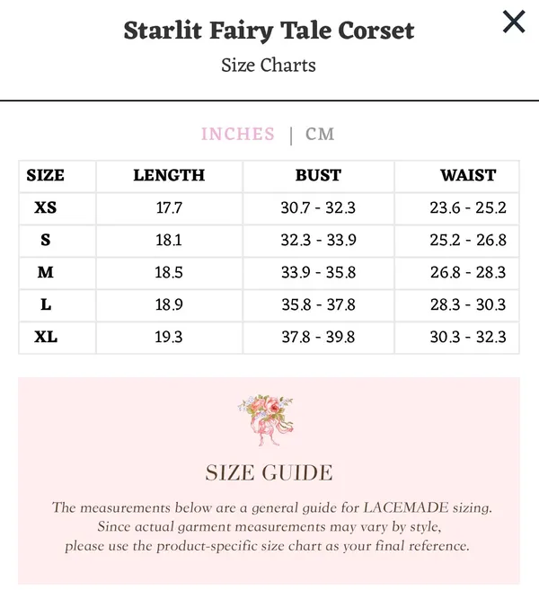 NEW LaceMade Starlit Fairy Tale Corset Top Size XL - Image 6
