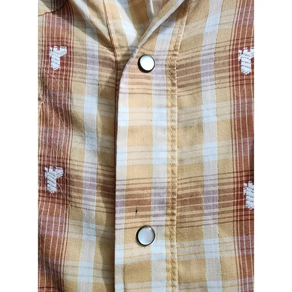 Western Plaid Shirt Long Sleeve Snap Button Cowboy Rodeo Style Size‎ XL - Image 5