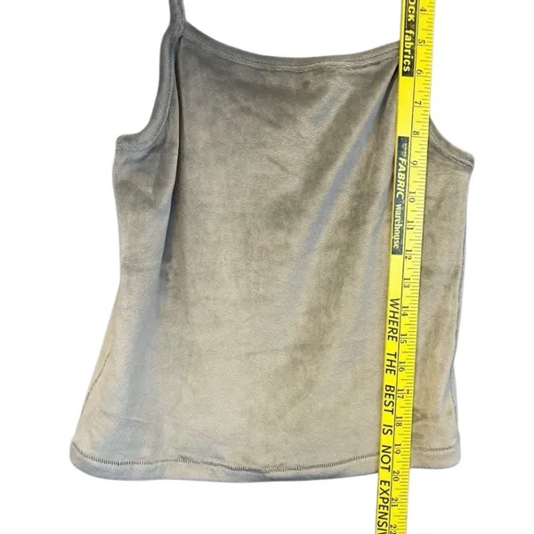 SKIMS Velour Cami Women Large Smoke Grey 0883 Square Neck‎ Spaghetti Strap NWT - Image 5