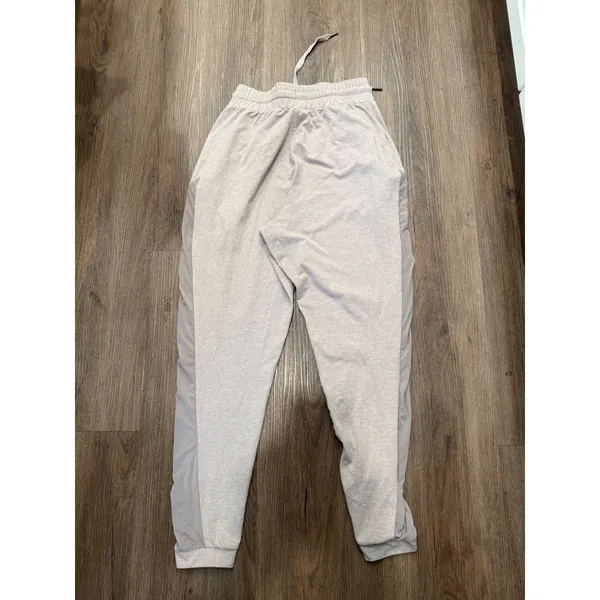 Gymshark Womens Beige Heathered Mesh Panel Joggers‎ GLJG3599 Drawstring Medium - Image 3