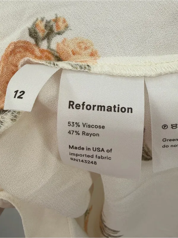 Reformation FrankFort Dress Floral Print Size 12 - Image 4