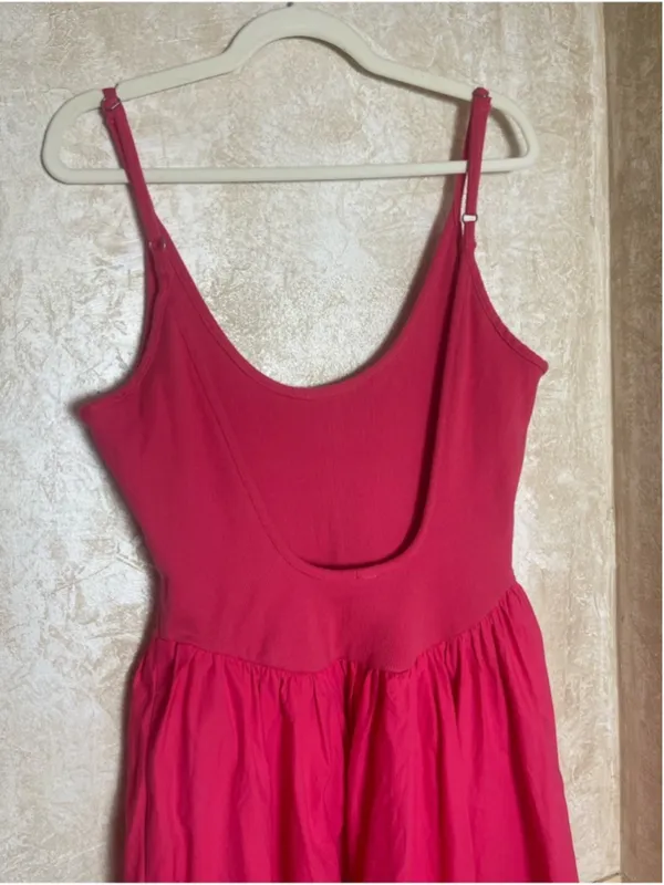 Free People Dylan Midi Dress Cotton Drop Waist Open Back Whimsical Fairy Sz L - Image 8