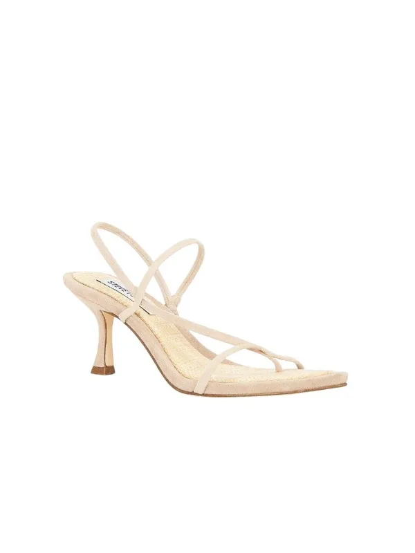 Steve Madden Locke Sandals in Taupe Raffia Tan 7.5 with box Womens high heels - Image 2