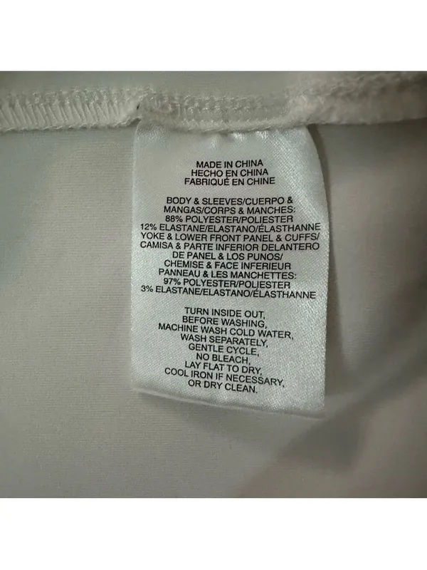 Jones New York Signature White w/ Ribbed Detail Funnel Neck Pullover Size Small - Image 9