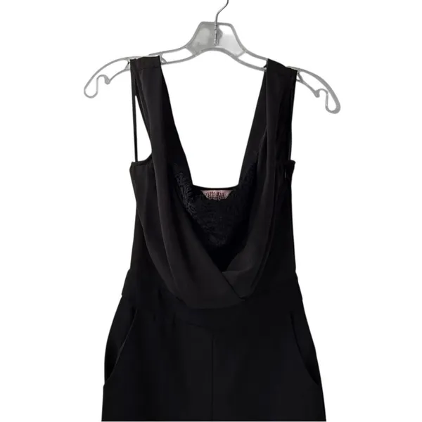 Ted Baker London Black Lace Cowl Neck Tapered Jumpsuit Size 2 - Image 6