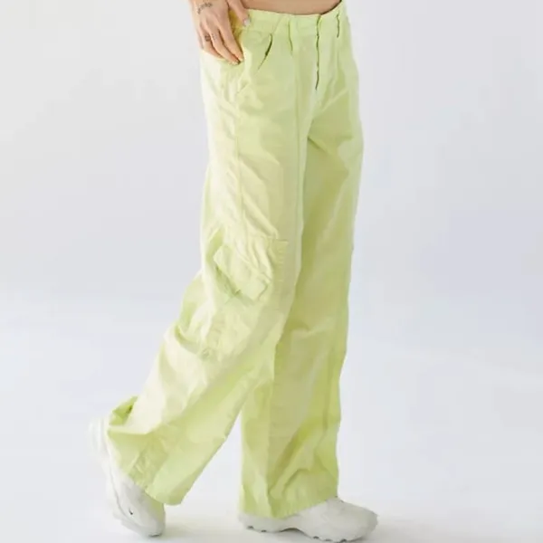 BDG Urban Outfitters NWOT Lime Y2K Low Rise Baggy Wide Leg Cotton Cargo Pant - Image 2