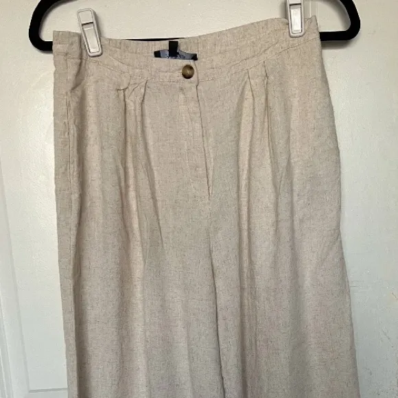 Anthropologie Aakaa‎ Cream Womens Wide-Leg Pants Size Large - Image 2