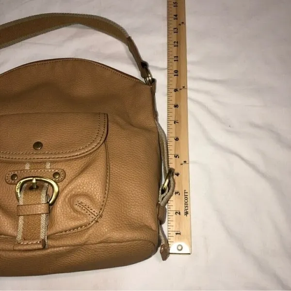 Vintage Tommy Hilfiger Tan Pebbled Leather Handbag 90’s Y2K Preppy Utility Indie - Image 5