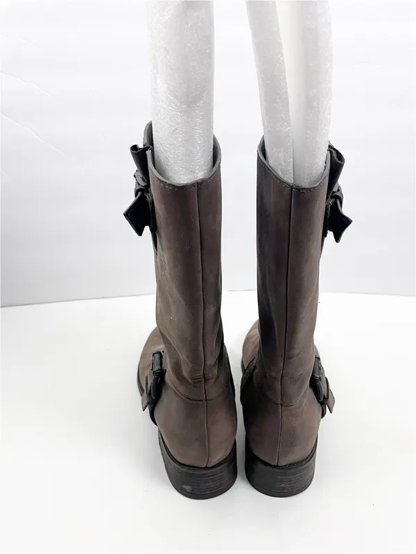 COLE HAAN Brown Full Grain Leather Cowgirl Roper Riding Boots 6.5 Western Rodeo - Image 8