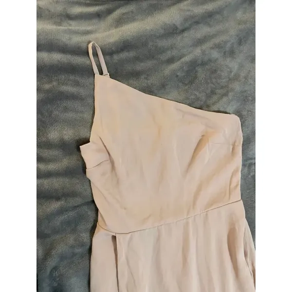 Show Me Your Mumu NWOT Shannon One Shoulder Formal Dress Maxi Size XS Dusty Blush Crisp - Image 7