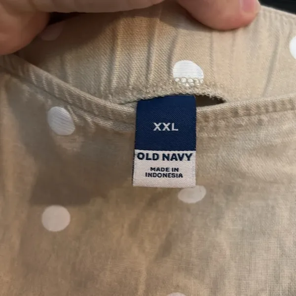 Old Navy Beige with White Dots Linen Blend Skirt - Image 2
