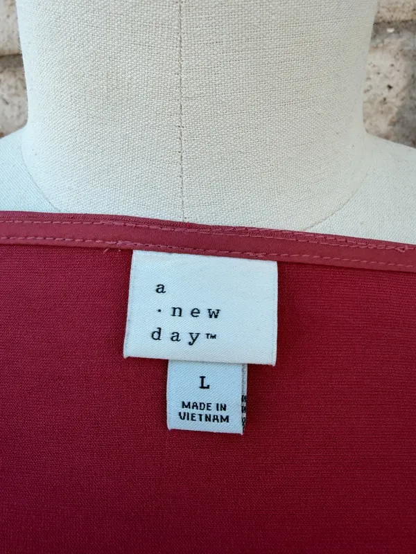 Wild Fable | Deep Wine Satin V-Neck Cami | L - Image 3
