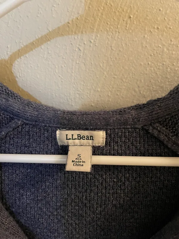 LL Bean Navy Blue Quarter Zip Jacket - Image 3